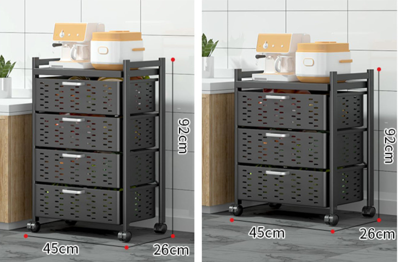 Kitchen movable pull-out fruit and vegetable storage rack