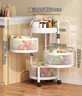 Kitchen rotating multifunctional storage rack