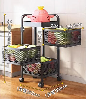 Kitchen rotating multifunctional storage rack