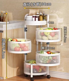 Kitchen rotating multifunctional storage rack