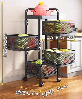 Kitchen rotating multifunctional storage rack