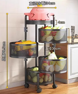 Kitchen rotating multifunctional storage rack