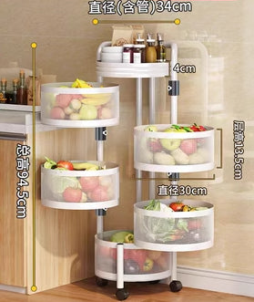 Kitchen rotating multifunctional storage rack