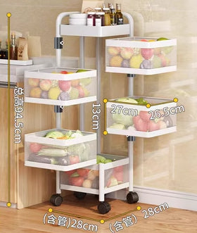 Kitchen rotating multifunctional storage rack