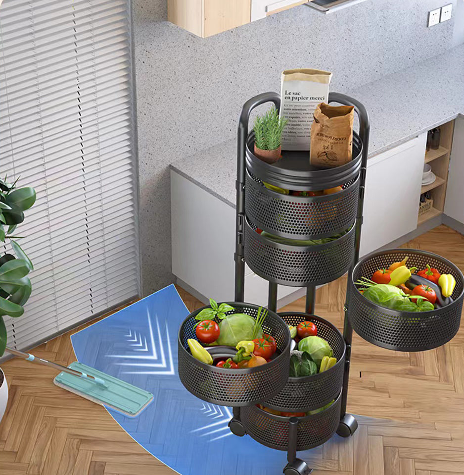 Kitchen rotating multifunctional storage rack