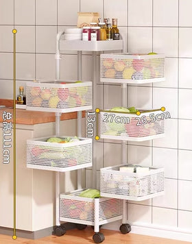 Kitchen rotating multifunctional storage rack