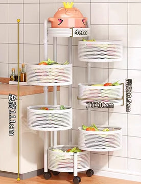 Kitchen rotating multifunctional storage rack